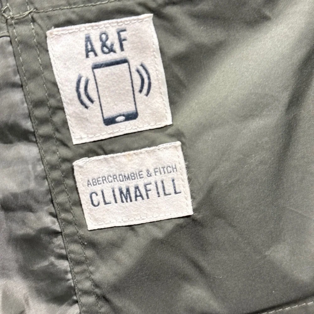Abercrombie Fitch Jacket Womens Extra Small Ultra Parka Sherpa Lined Olive Green